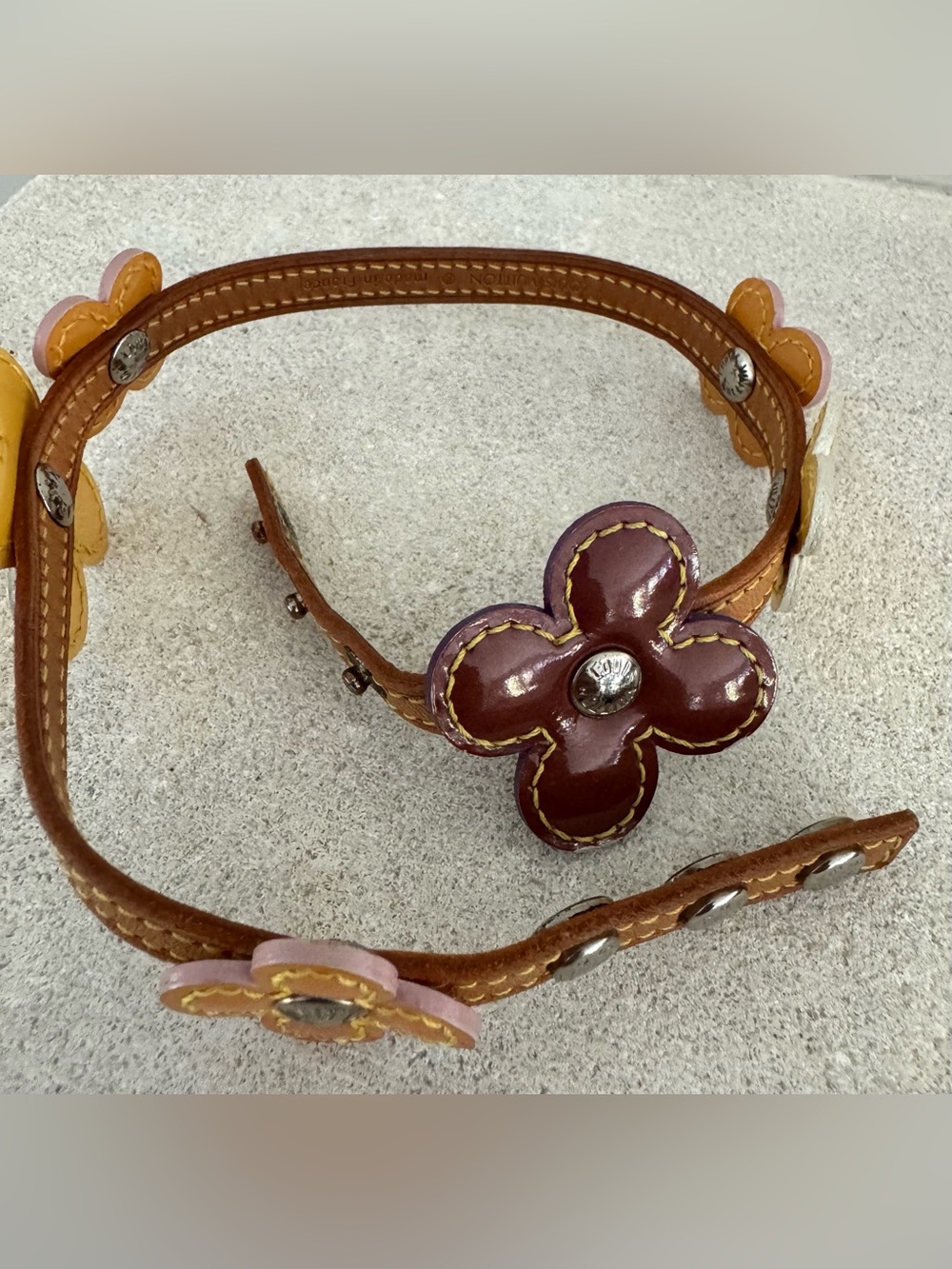 LOUIS VUITTON Vernis Flower Double Wrap Bracelet Choker Necklace - Picture 9 of 11